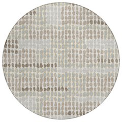 Machine Washable Indoor/Outdoor Chantille ACN2763 Ivory 8' x 8' Round Rug