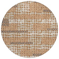 Machine Washable Indoor/Outdoor Chantille ACN2763 Orange 8' x 8' Round Rug
