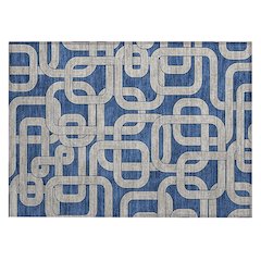 Machine Washable Indoor/Outdoor Chantille ACN2764 Blue 1'8" x 2'6" Rug