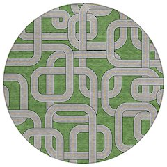 Machine Washable Indoor/Outdoor Chantille ACN2764 Green 8' x 8' Round Rug