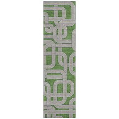 Machine Washable Indoor/Outdoor Chantille ACN2764 Green 2'3" x 7'6" Runner Rug