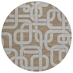 Machine Washable Indoor/Outdoor Chantille ACN2764 Brown 8' x 8' Round Rug