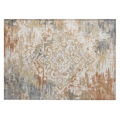 Machine Washable Indoor/Outdoor Chantille ACN2765 Orange 1'8" x 2'6" Rug