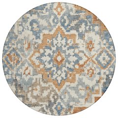 Machine Washable Indoor/Outdoor Chantille ACN2765 Ivory 8' x 8' Round Rug