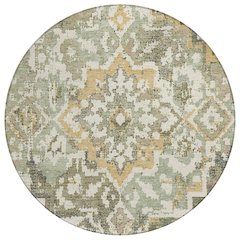 Machine Washable Indoor/Outdoor Chantille ACN2765 Green 8' x 8' Round Rug