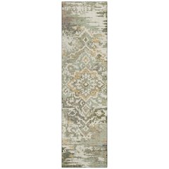 Machine Washable Indoor/Outdoor Chantille ACN2765 Green 2'3" x 7'6" Runner Rug