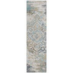 Machine Washable Indoor/Outdoor Chantille ACN2765 Teal 2'3" x 7'6" Runner Rug