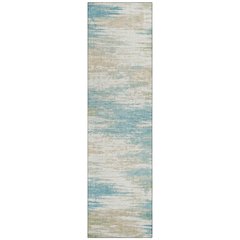 Machine Washable Indoor/Outdoor Chantille ACN2766 Teal 2'3" x 7'6" Runner Rug