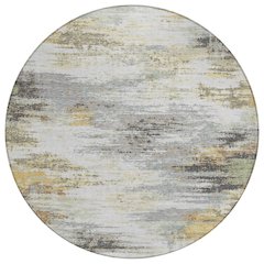 Machine Washable Indoor/Outdoor Chantille ACN2766 Gray 8' x 8' Round Rug