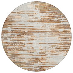Machine Washable Indoor/Outdoor Chantille ACN2767 Orange 8' x 8' Round Rug
