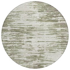 Machine Washable Indoor/Outdoor Chantille ACN2767 Green 8' x 8' Round Rug