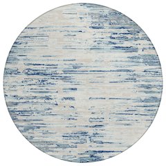 Machine Washable Indoor/Outdoor Chantille ACN2767 Blue 8' x 8' Round Rug