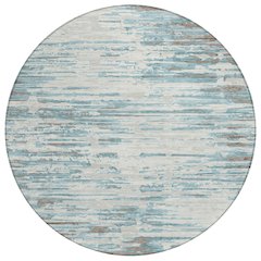 Machine Washable Indoor/Outdoor Chantille ACN2767 Teal 8' x 8' Round Rug