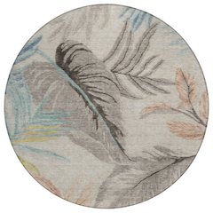 Machine Washable Indoor/Outdoor Chantille ACN2768 Brown 8' x 8' Round Rug