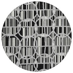 Machine Washable Indoor/Outdoor Chantille ACN2769 Black 8' x 8' Round Rug