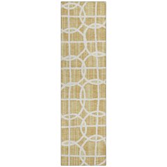 Machine Washable Indoor/Outdoor Chantille ACN2769 Gold 2'3" x 7'6" Runner Rug