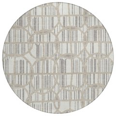 Machine Washable Indoor/Outdoor Chantille ACN2769 Ivory 8' x 8' Round Rug