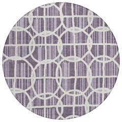 Machine Washable Indoor/Outdoor Chantille ACN2769 Purple 8' x 8' Round Rug