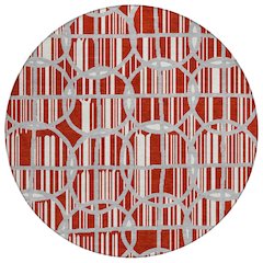 Machine Washable Indoor/Outdoor Chantille ACN2769 Red 8' x 8' Round Rug