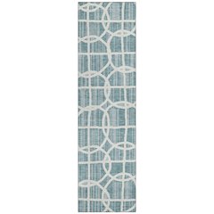 Machine Washable Indoor/Outdoor Chantille ACN2769 Teal 2'3" x 7'6" Runner Rug