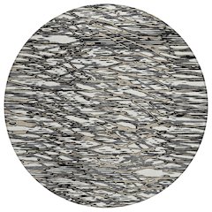 Machine Washable Indoor/Outdoor Chantille ACN2771 Black 8' x 8' Round Rug