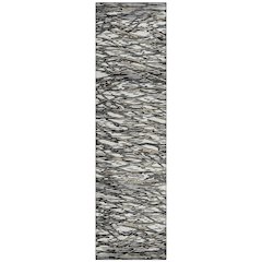 Machine Washable Indoor/Outdoor Chantille ACN2771 Black 2'3" x 7'6" Runner Rug