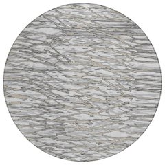 Machine Washable Indoor/Outdoor Chantille ACN2771 Gray 8' x 8' Round Rug