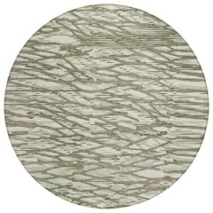 Machine Washable Indoor/Outdoor Chantille ACN2771 Green 8' x 8' Round Rug