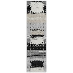 Machine Washable Indoor/Outdoor Chantille ACN2772 Black 2'3" x 7'6" Runner Rug