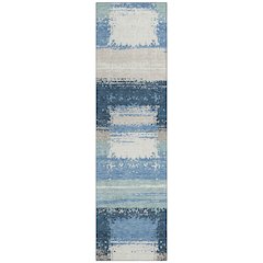 Machine Washable Indoor/Outdoor Chantille ACN2772 Blue 2'3" x 7'6" Runner Rug