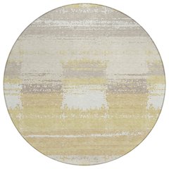 Machine Washable Indoor/Outdoor Chantille ACN2772 Gold 8' x 8' Round Rug