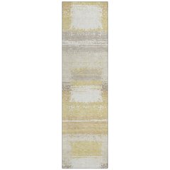 Machine Washable Indoor/Outdoor Chantille ACN2772 Gold 2'3" x 7'6" Runner Rug