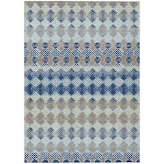 Machine Washable Indoor/Outdoor Chantille ACN2773 Blue 3' x 5' Rug