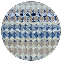 Machine Washable Indoor/Outdoor Chantille ACN2773 Blue 8' x 8' Round Rug