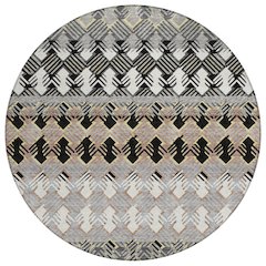 Machine Washable Indoor/Outdoor Chantille ACN2773 Black 8' x 8' Round Rug