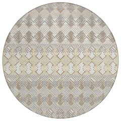 Machine Washable Indoor/Outdoor Chantille ACN2773 Ivory 8' x 8' Round Rug