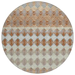 Machine Washable Indoor/Outdoor Chantille ACN2773 Orange 8' x 8' Round Rug