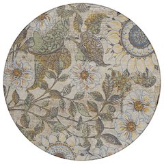 Machine Washable Indoor/Outdoor Chantille ACN2774 Brown 8' x 8' Round Rug
