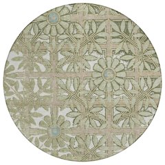 Machine Washable Indoor/Outdoor Chantille ACN2775 Green 8' x 8' Round Rug