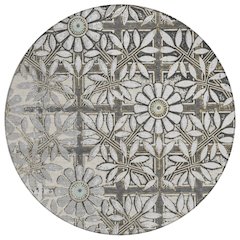 Machine Washable Indoor/Outdoor Chantille ACN2775 Gray 8' x 8' Round Rug