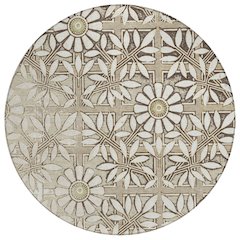 Machine Washable Indoor/Outdoor Chantille ACN2775 Ivory 8' x 8' Round Rug