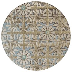 Machine Washable Indoor/Outdoor Chantille ACN2775 Brown 8' x 8' Round Rug