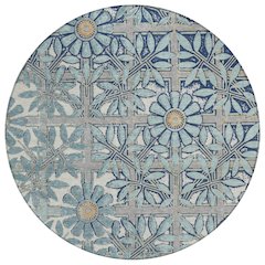 Machine Washable Indoor/Outdoor Chantille ACN2775 Blue 8' x 8' Round Rug