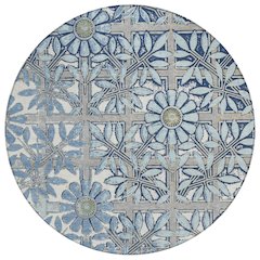 Machine Washable Indoor/Outdoor Chantille ACN2775 Blue 8' x 8' Round Rug