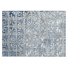 Machine Washable Indoor/Outdoor Chantille ACN2775 Blue 1'8" x 2'6" Rug