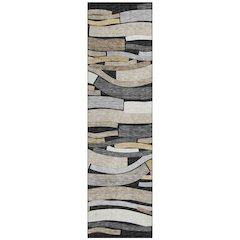 Machine Washable Indoor/Outdoor Chantille ACN2776 Black 2'3" x 7'6" Runner Rug