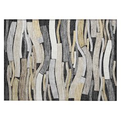 Machine Washable Indoor/Outdoor Chantille ACN2776 Black 1'8" x 2'6" Rug