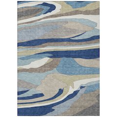 Machine Washable Indoor/Outdoor Chantille ACN2777 Blue 3' x 5' Rug
