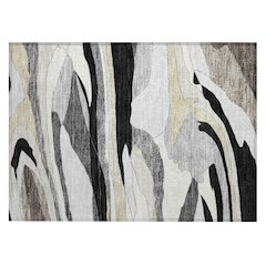 Machine Washable Indoor/Outdoor Chantille ACN2777 Black 1'8" x 2'6" Rug