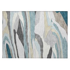 Machine Washable Indoor/Outdoor Chantille ACN2777 Teal 1'8" x 2'6" Rug